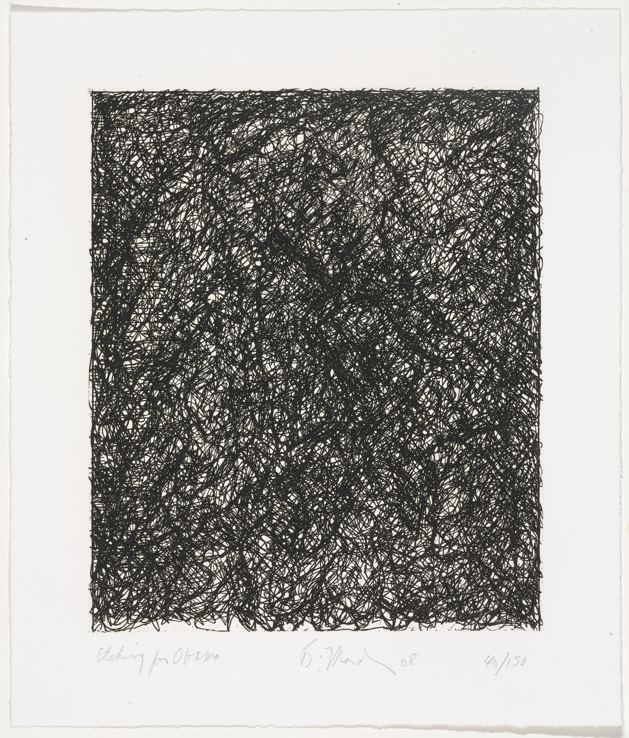 Brice Marden. Etching for Obama from Artists for Obama. 2008