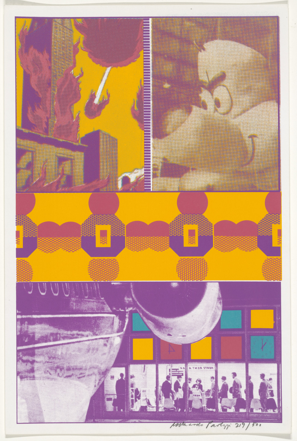 Eduardo Paolozzi. Erni and T. T. at St. Louis Airport from Moonstrips Empire News. 1967