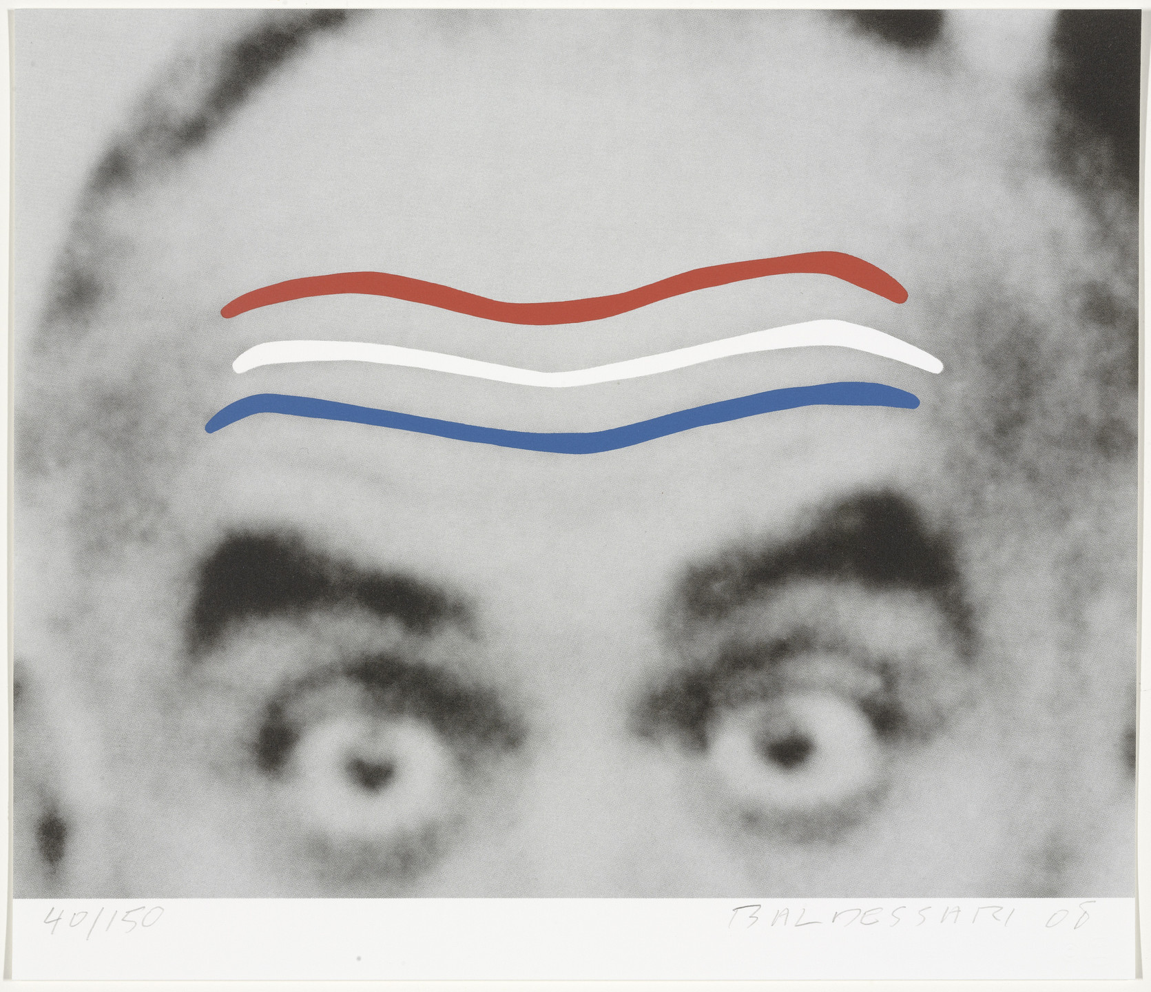 John Baldessari. Raised Eyebrows/Furrowed Foreheads (Red, White, and Blue) from Artists for Obama. 2008