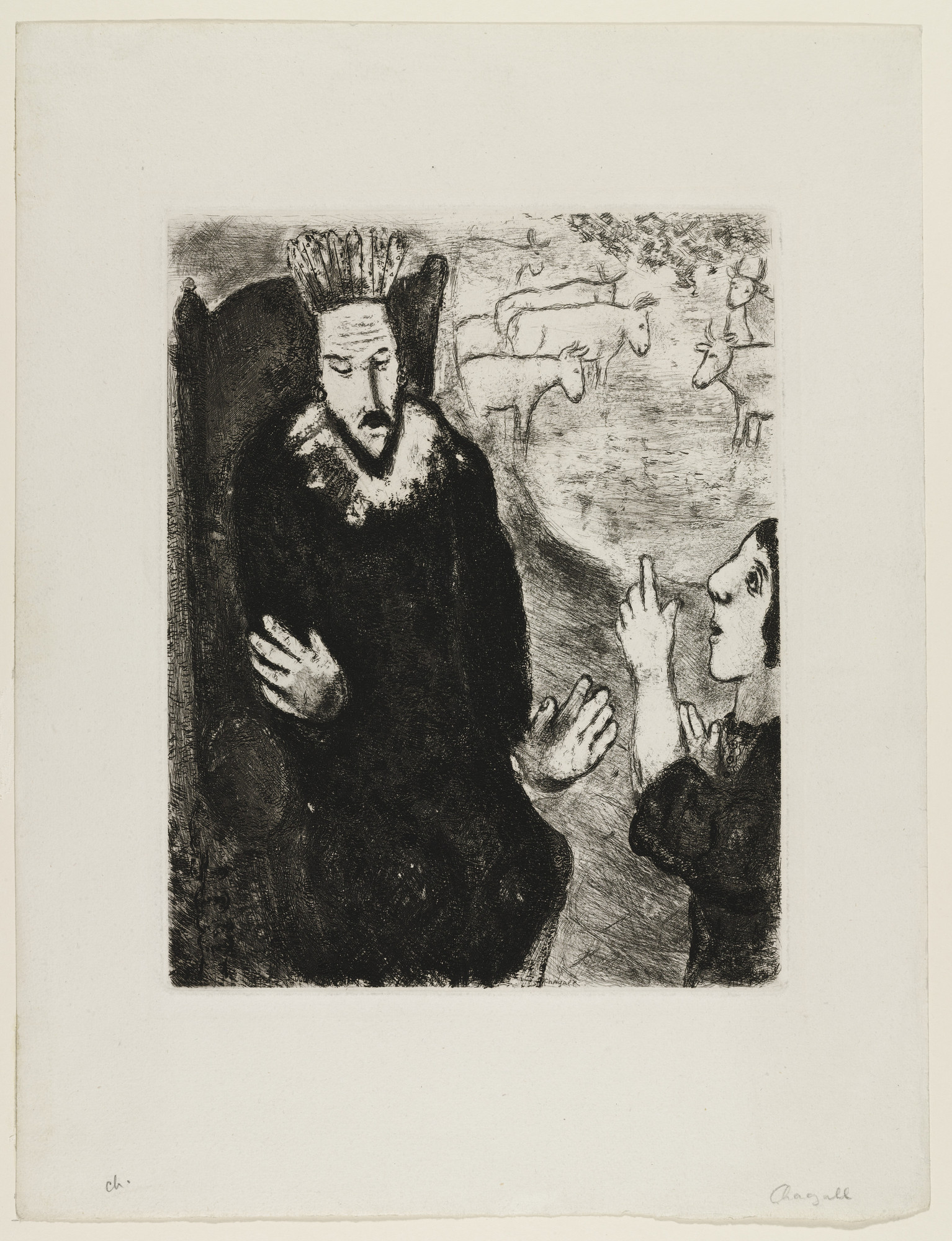 Marc Chagall. Joseph Explains Pharaoh's Dream