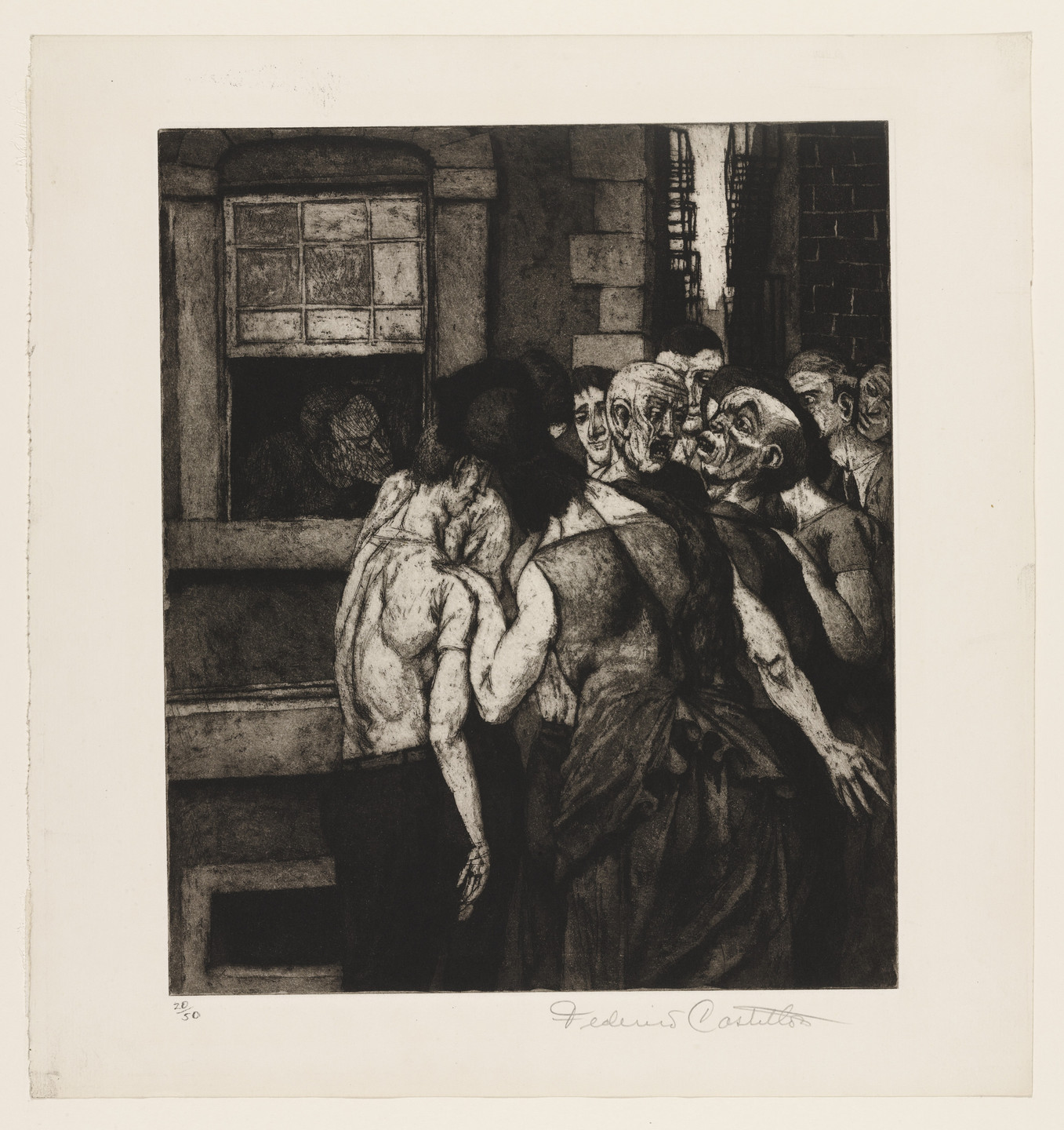 Federico Castellon. Street Brawl. 1951