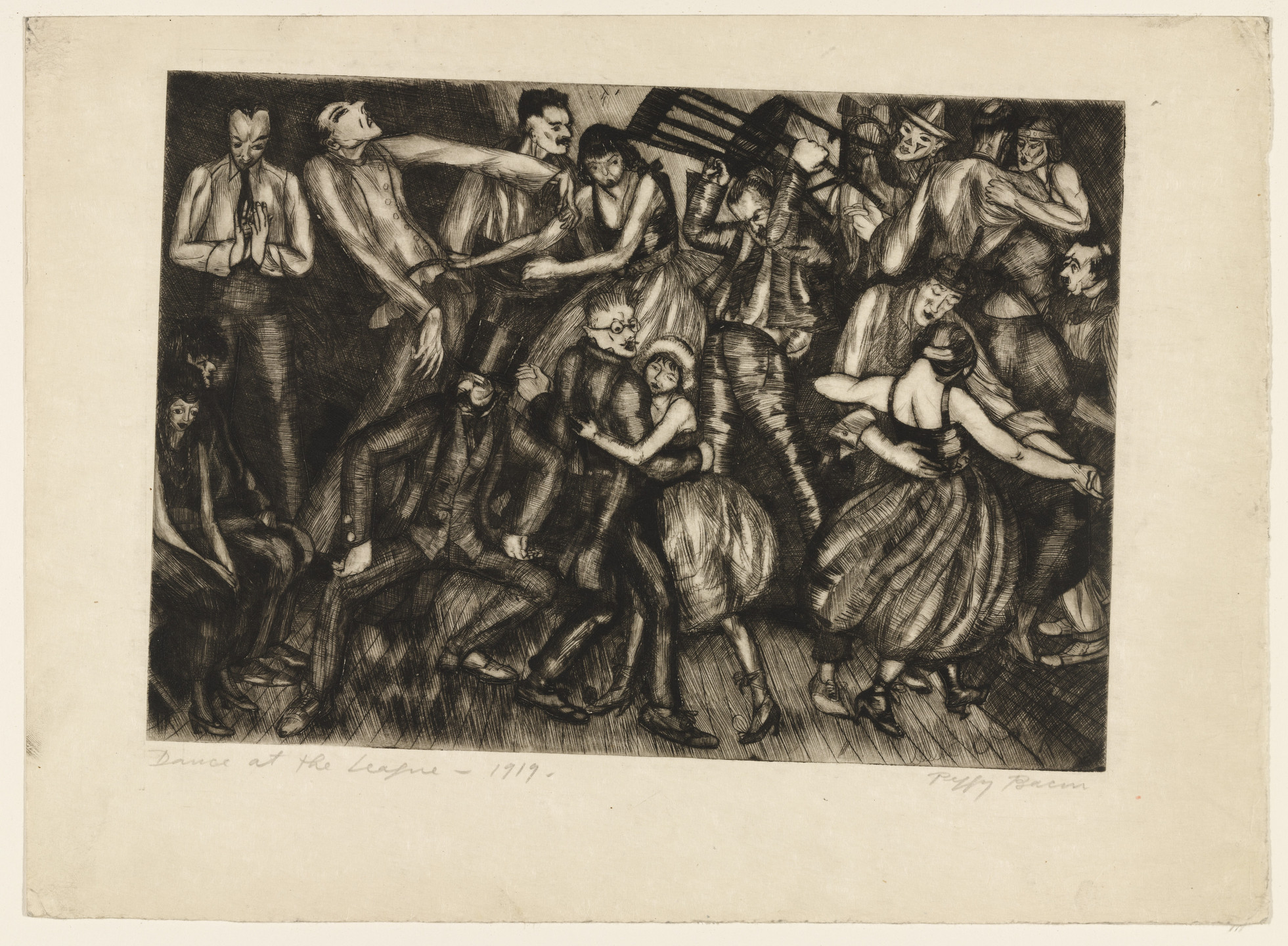 Peggy Bacon. Dance at the League. 1919