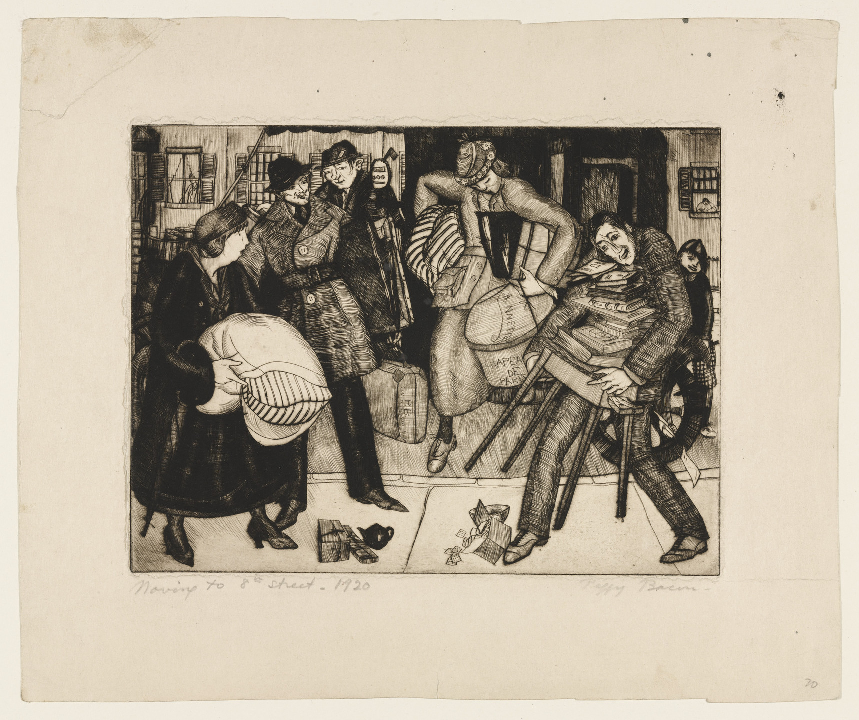 Peggy Bacon. Moving to 8th Street. 1920