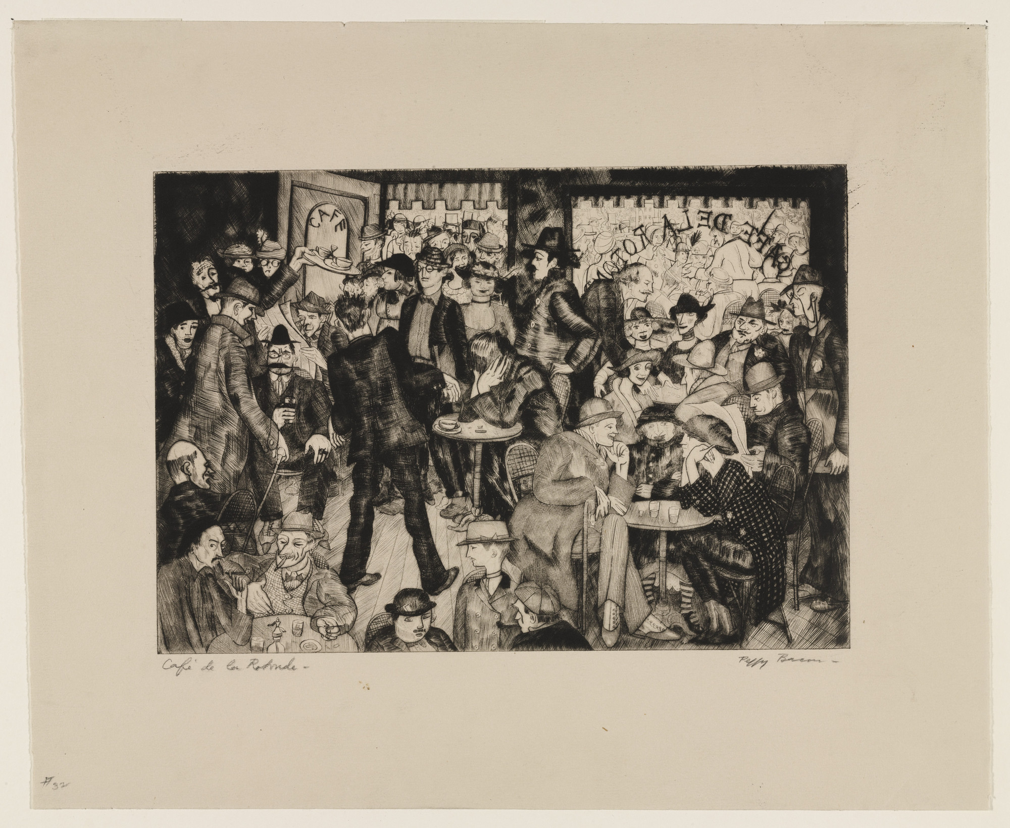 Peggy Bacon. Café de la Rotonde