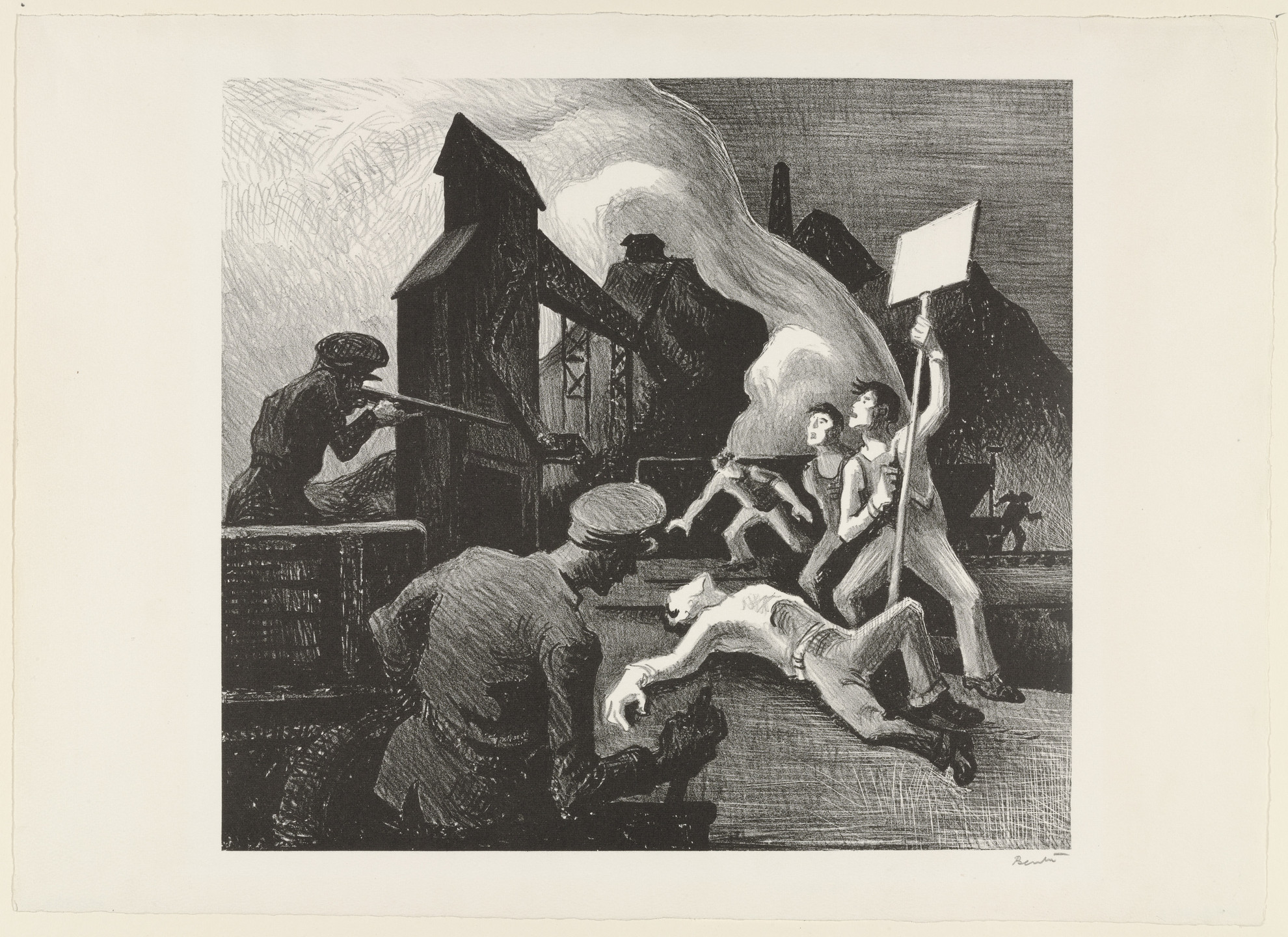 Thomas Hart Benton. Mine Strike from The American Scene, no. 2. 1936