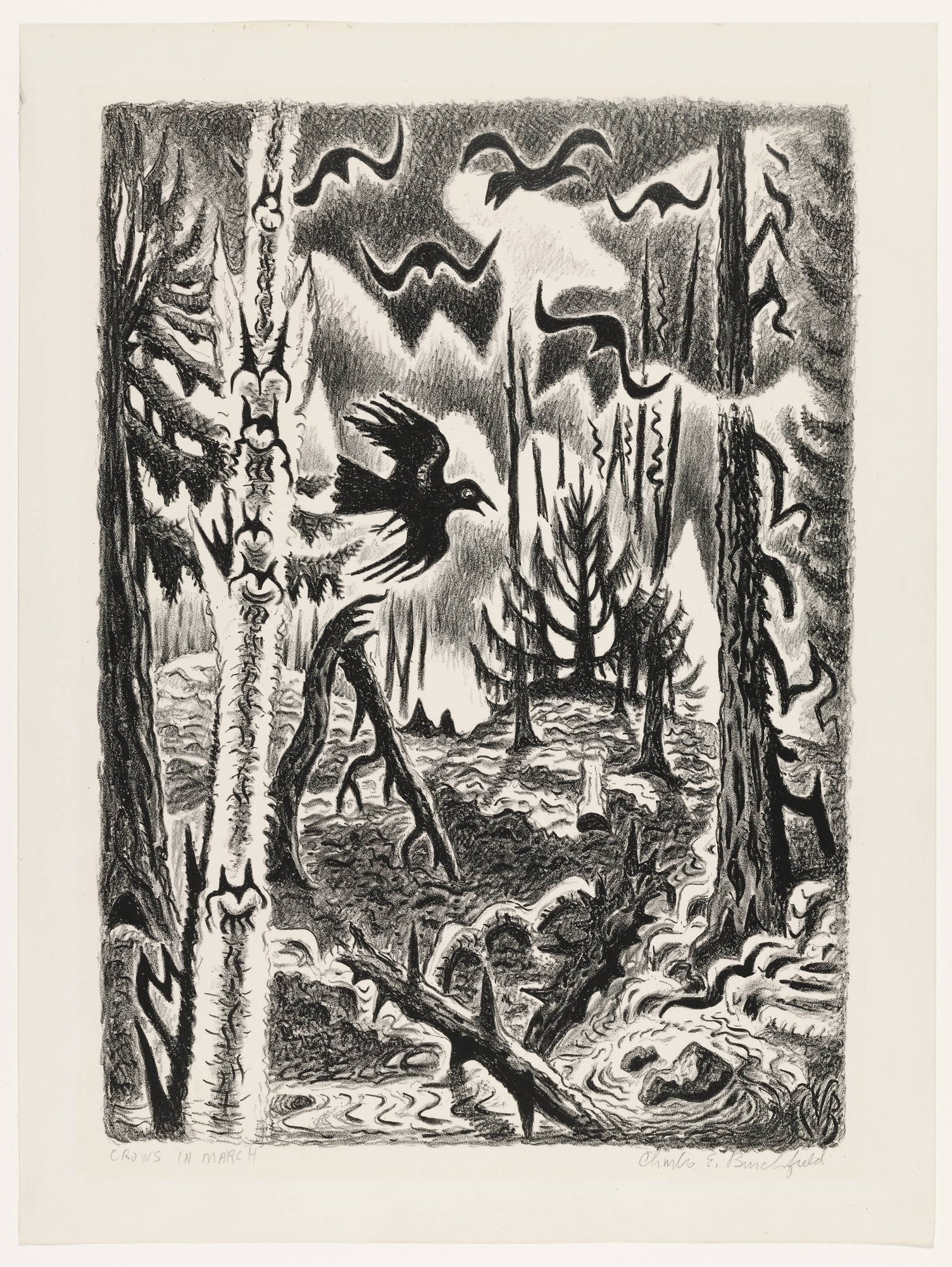 Charles Burchfield. Crows in March