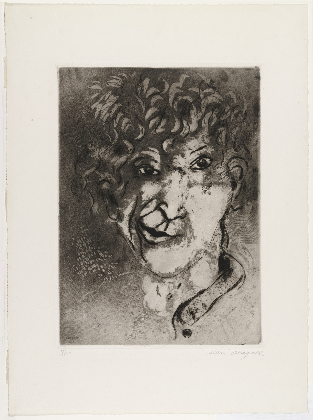 Marc Chagall. Self Portrait with Grimace. c. 1924–25