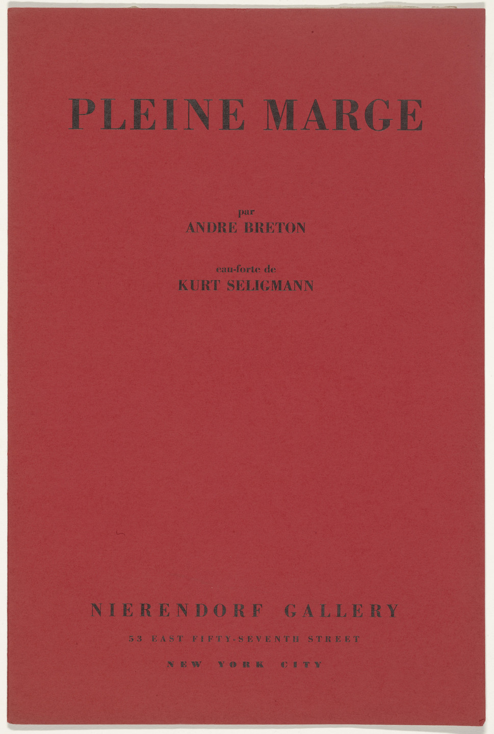 Kurt Seligmann. Pleine Marge. 1943