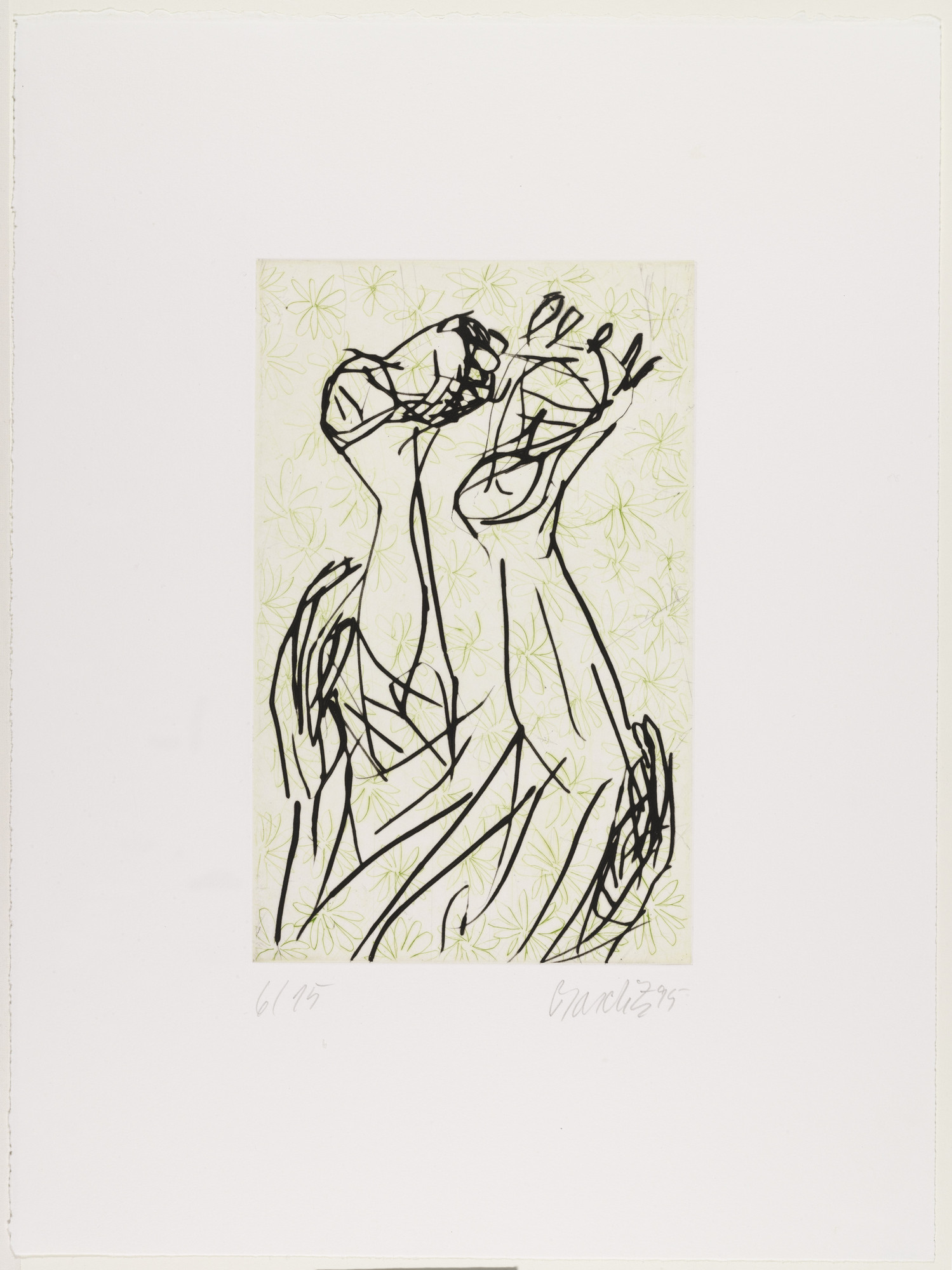 Georg Baselitz. Untitled from Gothic Girls ( Gotische Mädchen )