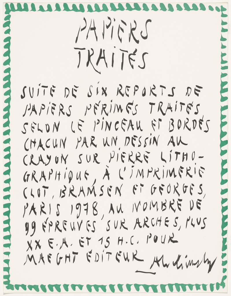 Papiers Traités, Pierre Alechinsky, 1978
