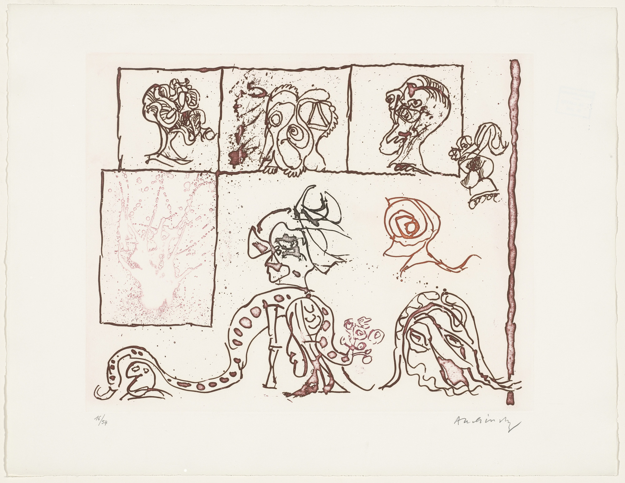 Pierre Alechinsky. Untitled from The Test of the Title (Le Test du titre)