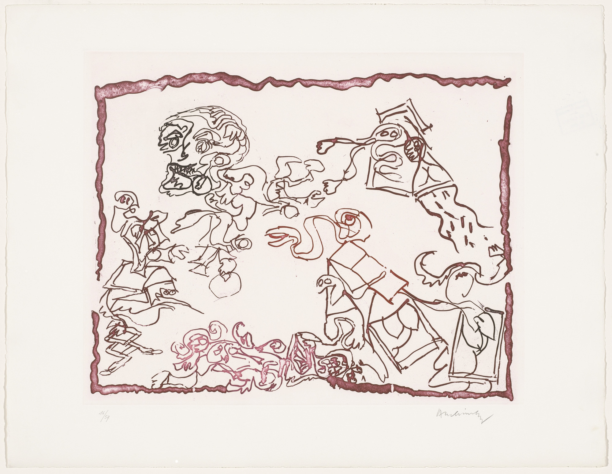Pierre Alechinsky. Untitled from The Test of the Title (Le Test du titre)