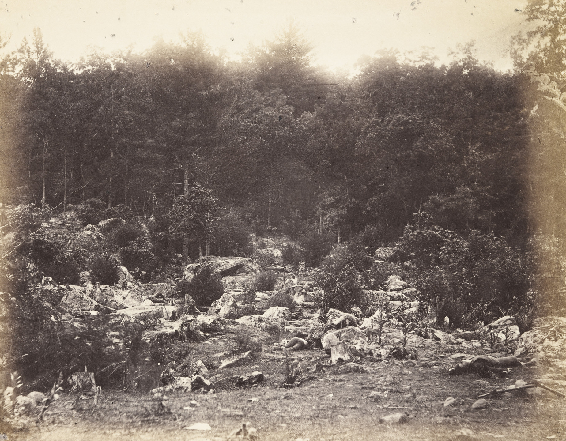 Alexander Gardner, Timothy O&#39;Sullivan. Slaughter Pen, Foot of the Round Top, Gettysburg. July, 1863