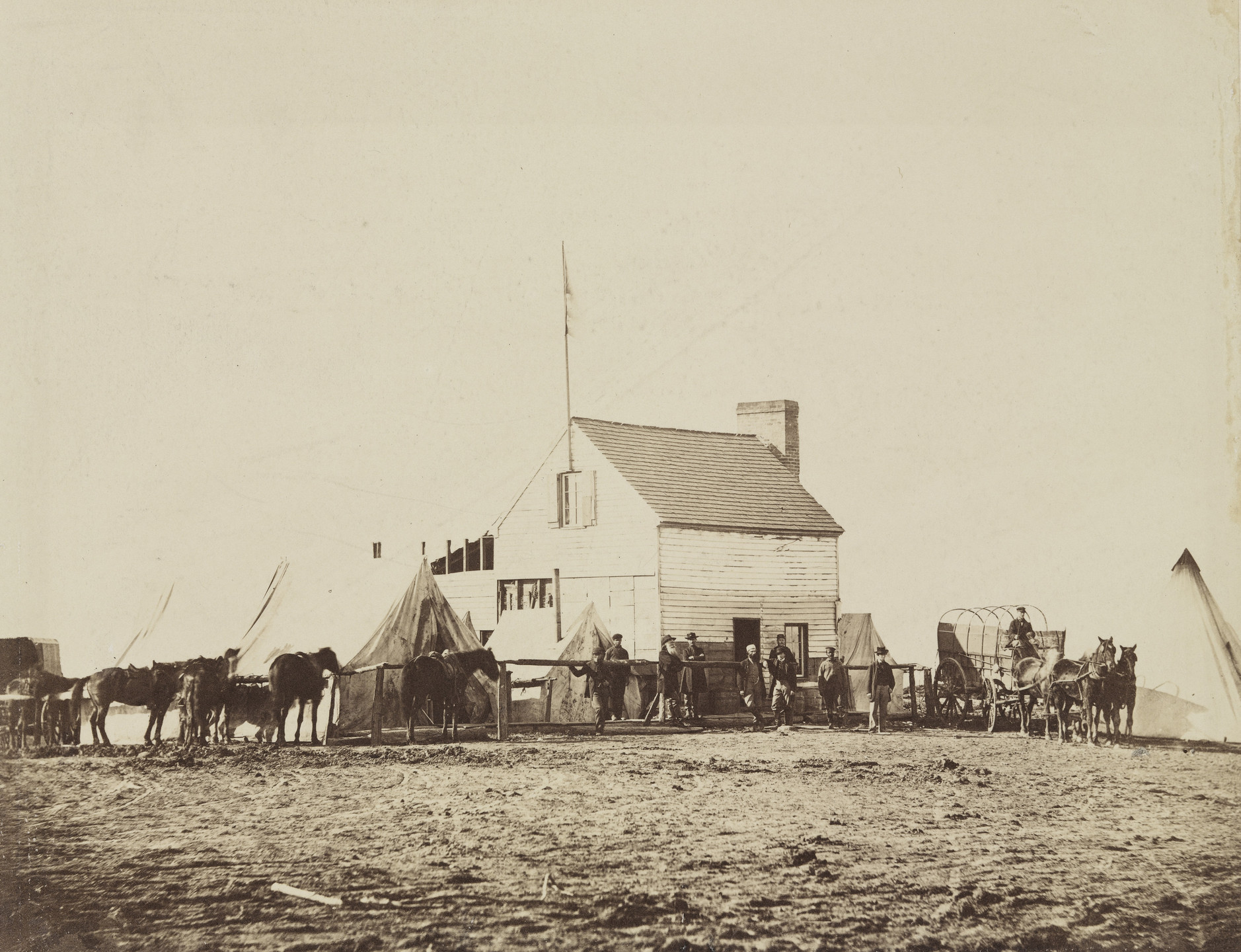 Alexander Gardner. The Shebang, or Quarters of U.S. Sanitary Commission. November, 1863