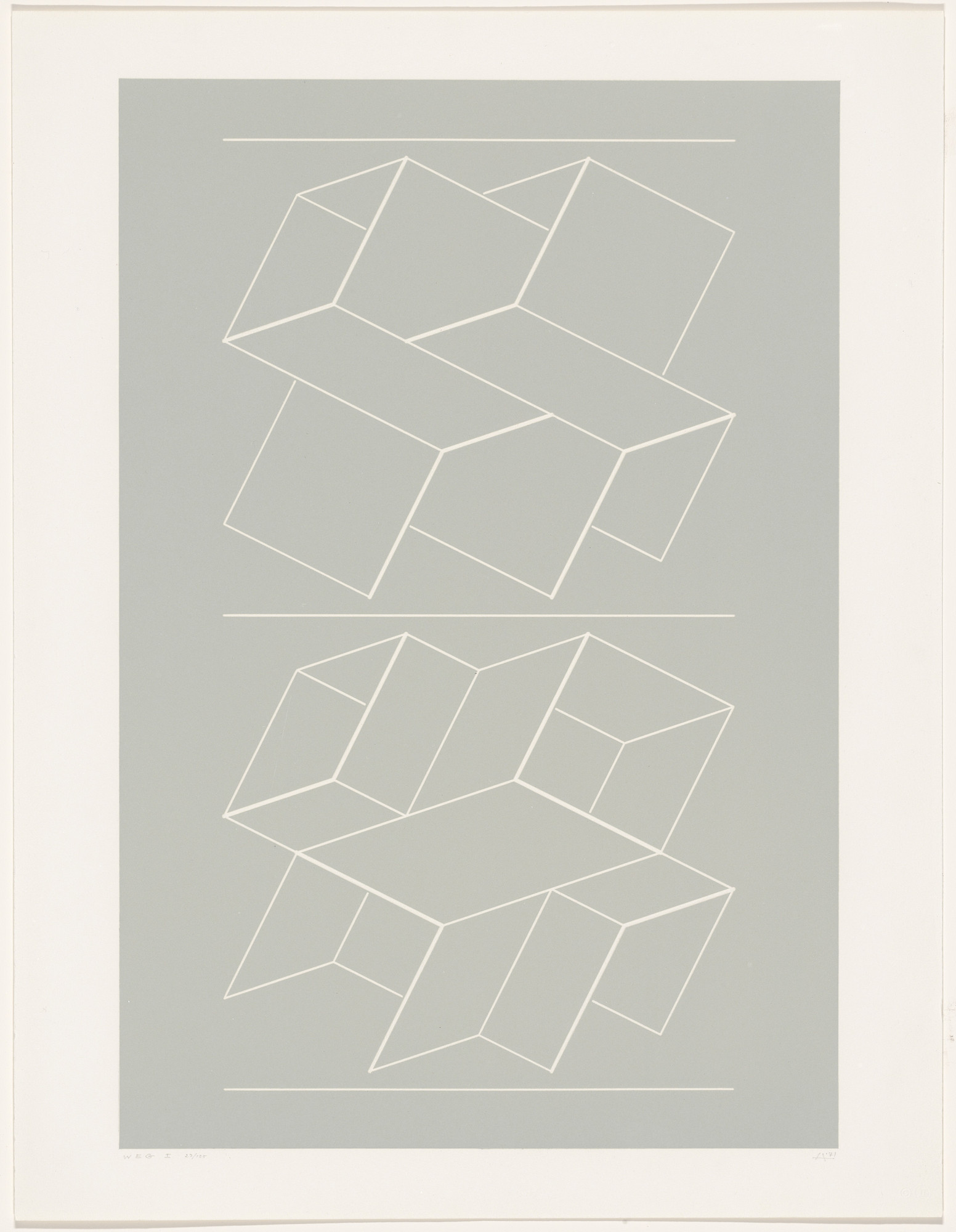 Josef Albers. WEG I from White Embossings on Gray (WEG)
