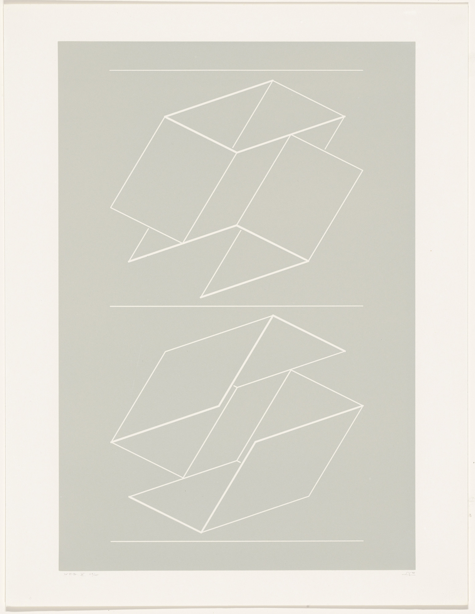 Josef Albers. WEG X from White Embossings on Gray (WEG)