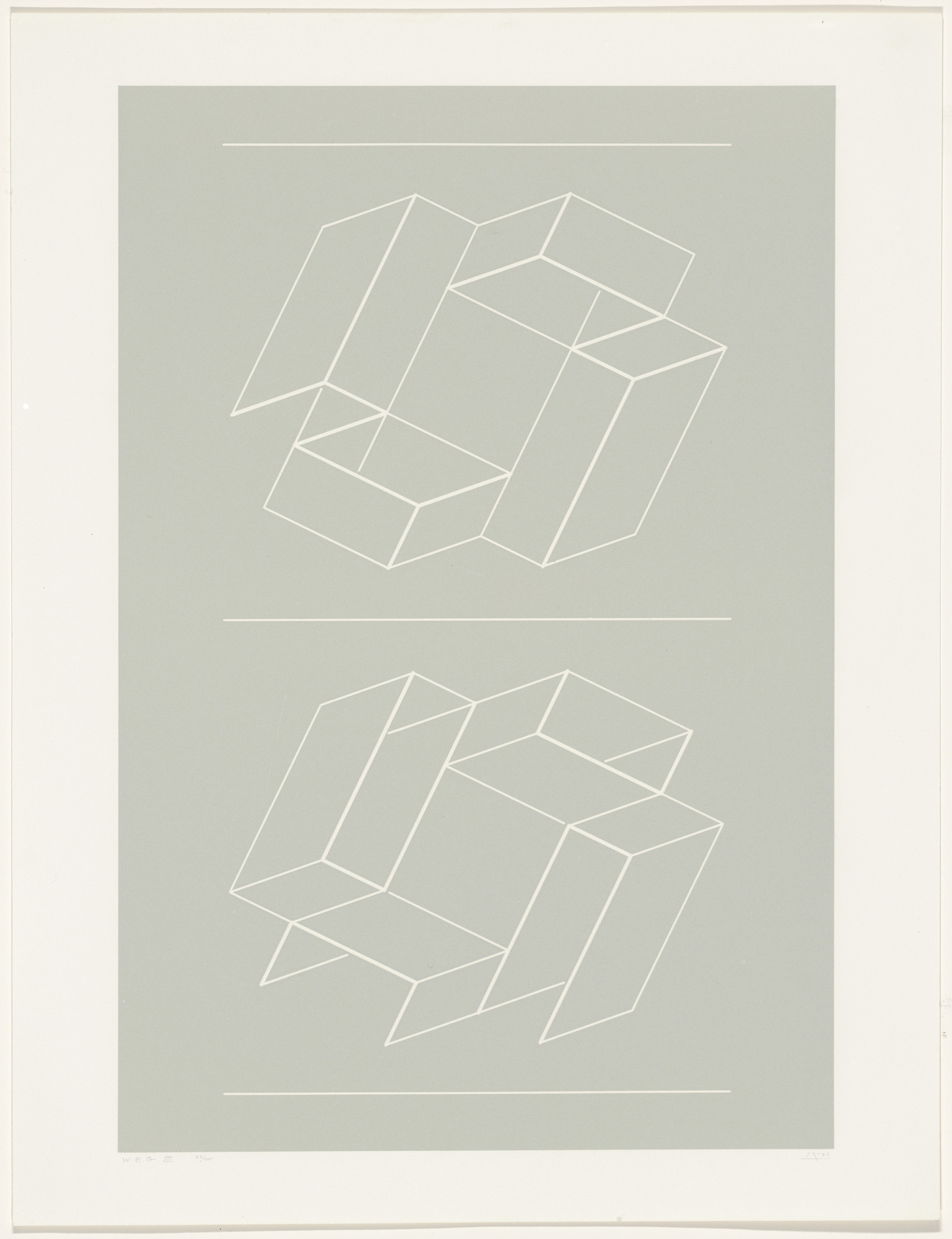 Josef Albers. WEG III from White Embossings on Gray (WEG)