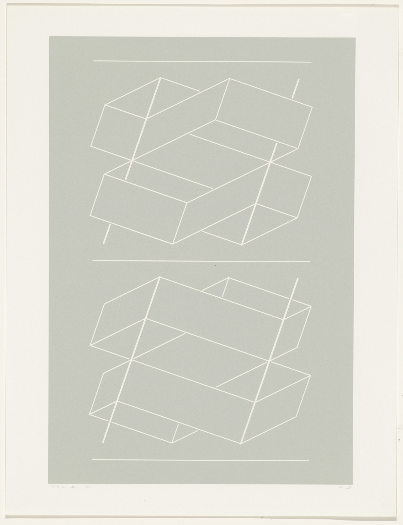 Josef Albers. WEG IV from White Embossings on Gray (WEG)