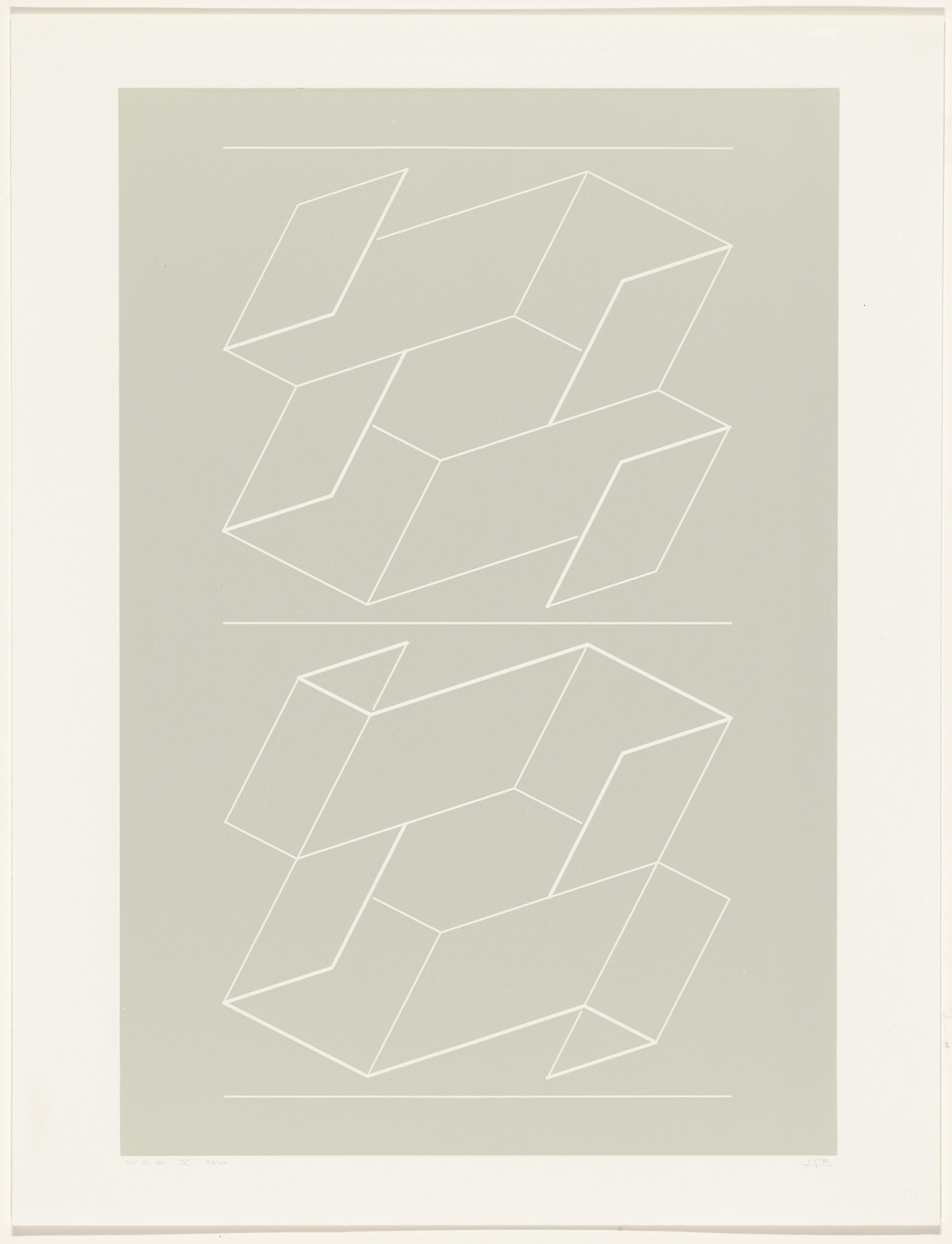 Josef Albers. WEG V from White Embossings on Gray (WEG)