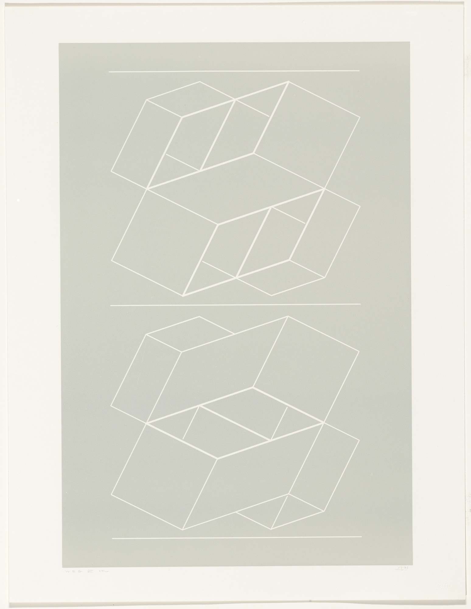 Josef Albers. WEG VI from White Embossings on Gray (WEG)
