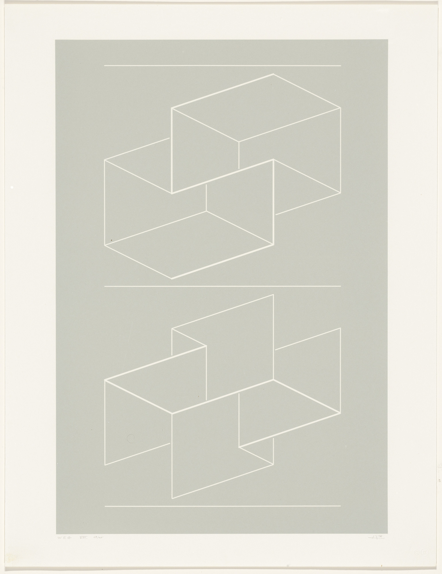 Josef Albers. WEG VIII from White Embossings on Gray (WEG)