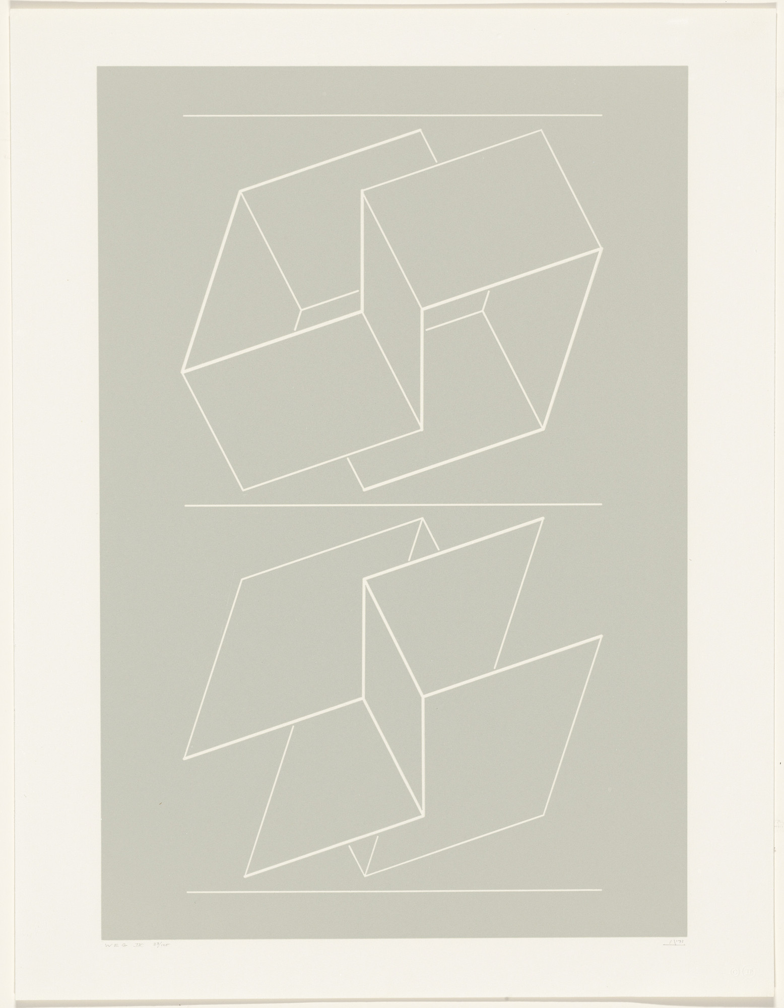 Josef Albers. WEG IX from White Embossings on Gray (WEG)