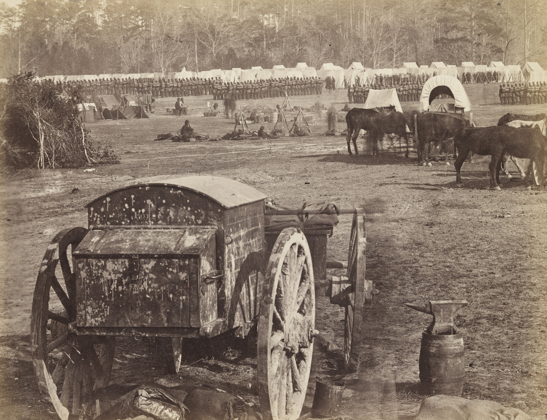 Alexander Gardner, John Wood, James F. Gibson. Inspection of Troops at Cumberlanding, Pamunkey, Virginia.. May 1862