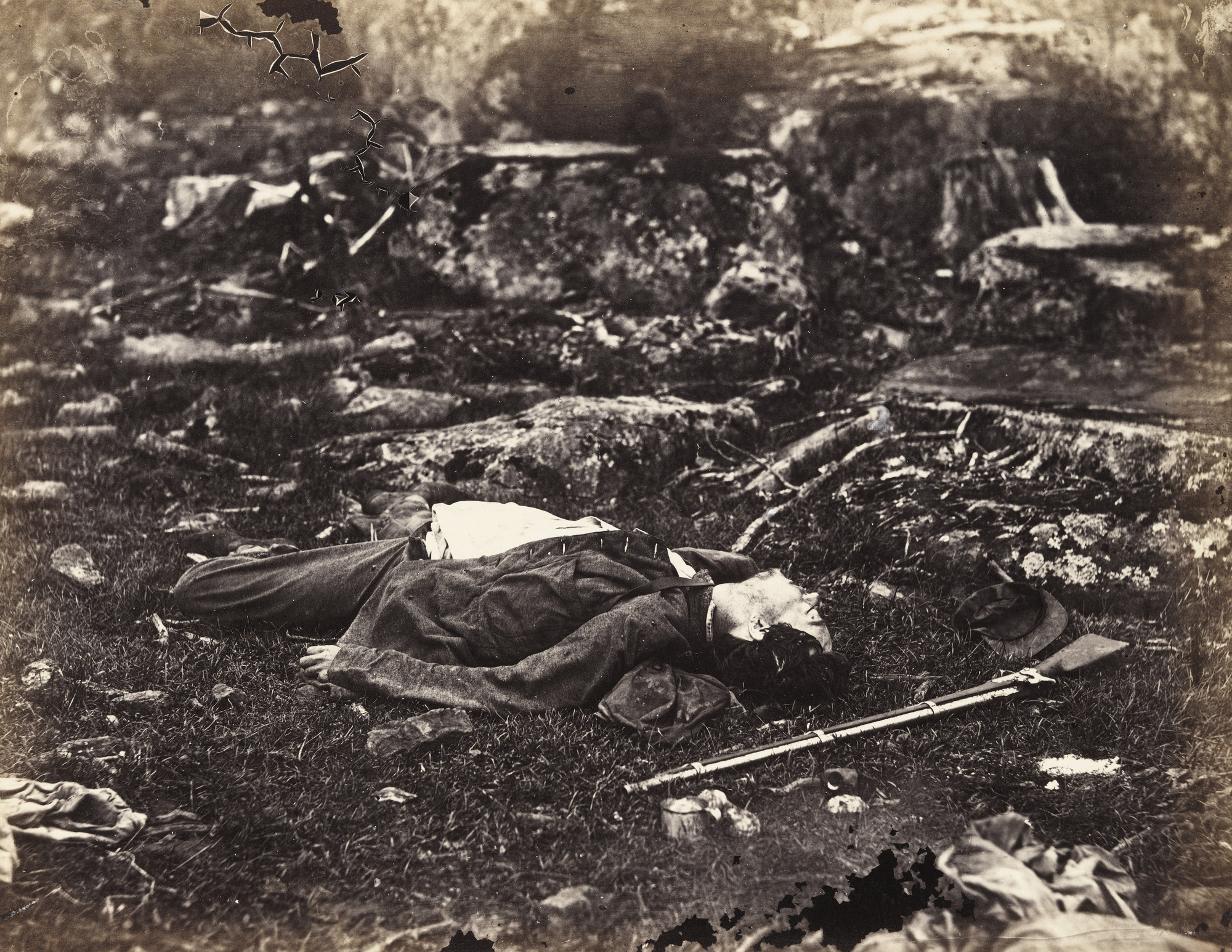 Alexander Gardner. A Sharpshooter's Last Sleep, Gettysburg, Pennsylvania