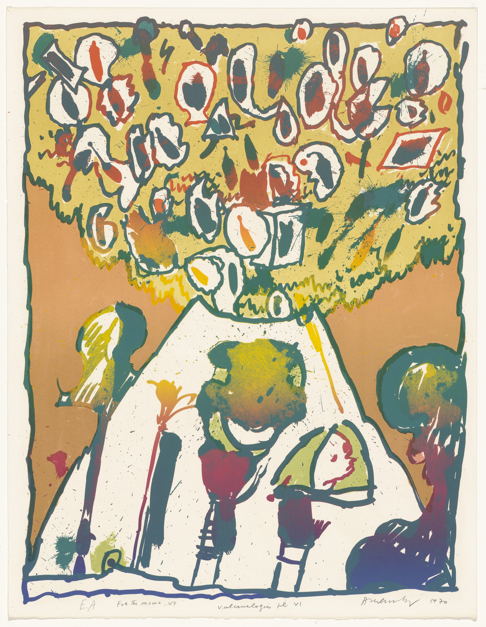 Pierre Alechinsky. Plate VI from the portfolio Vulcanologies