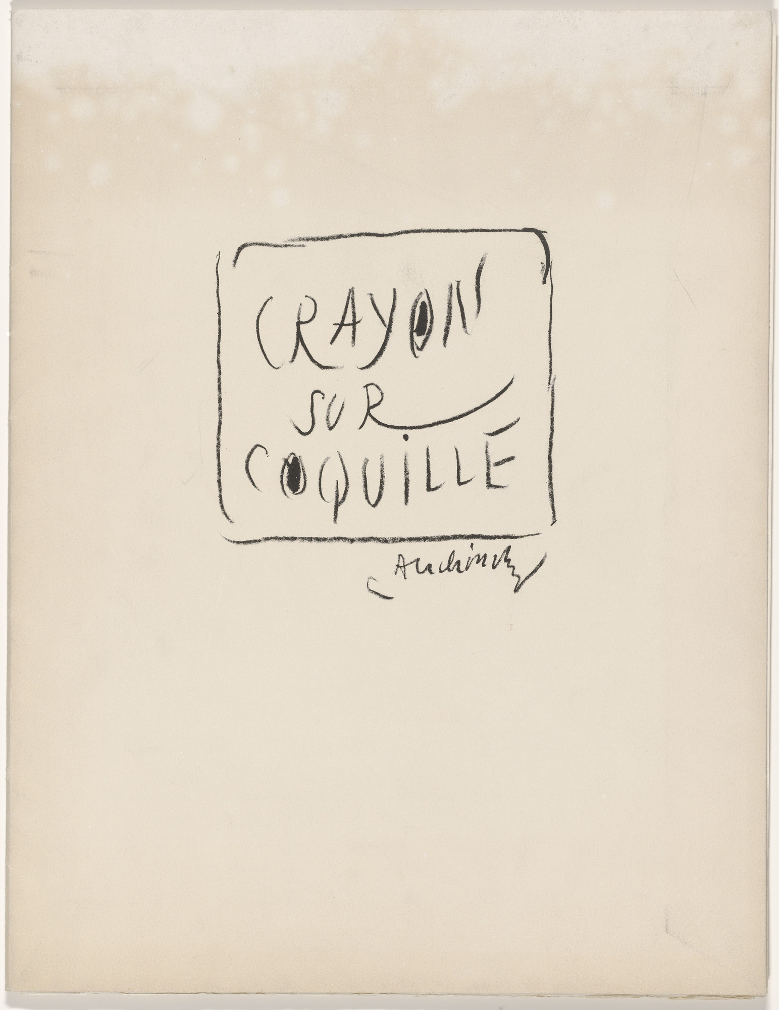 Pierre Alechinsky. Pencil on Shell ( Crayon sur coquille )
