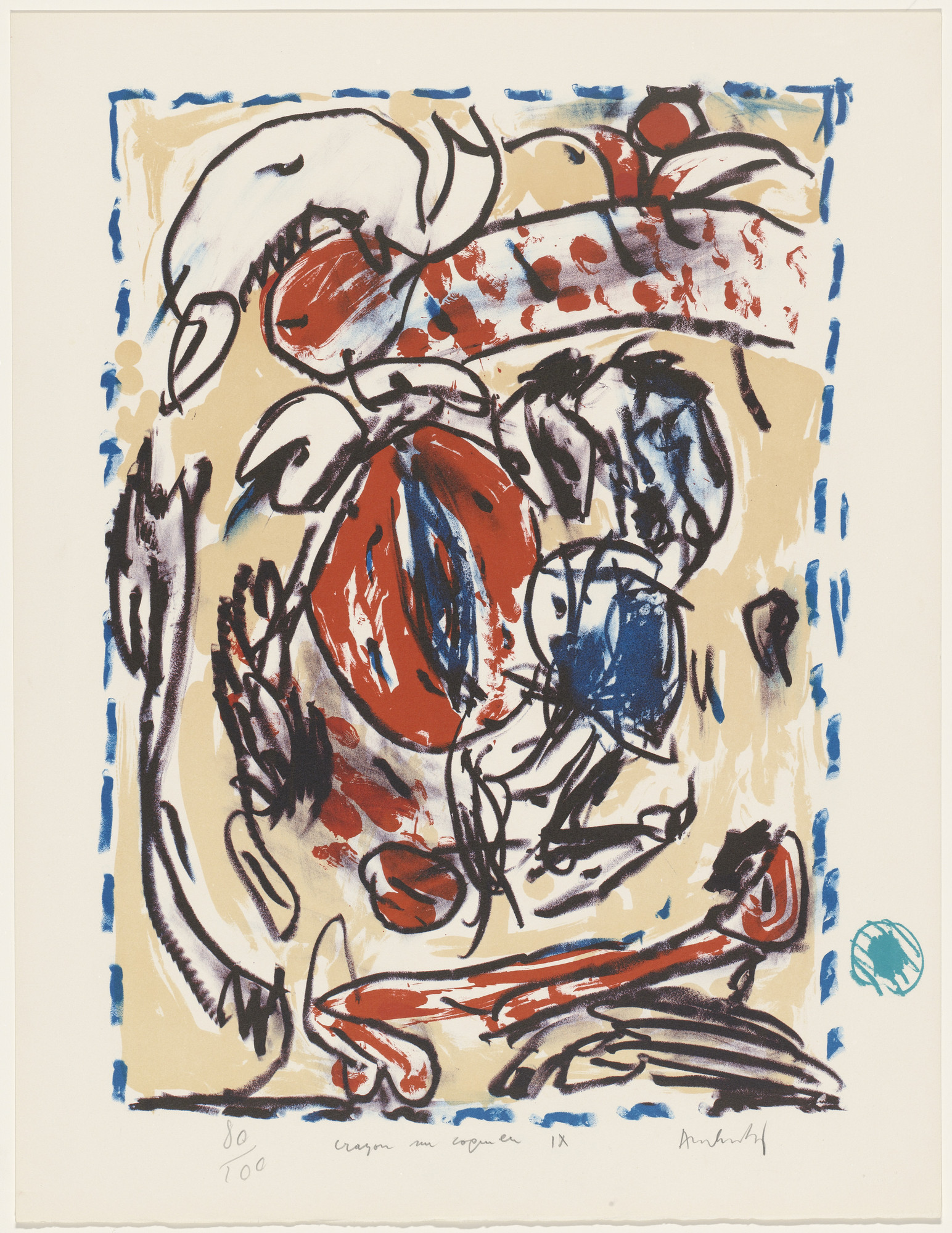 Pierre Alechinsky. Circletude (Cerclitude) from the portfolio Pencil on Shell (Crayon sur coquille)