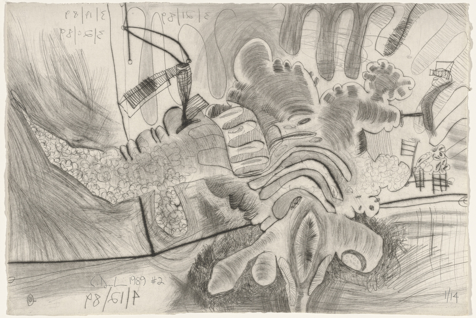 Carroll Dunham. Untitled from Shadows. 1989
