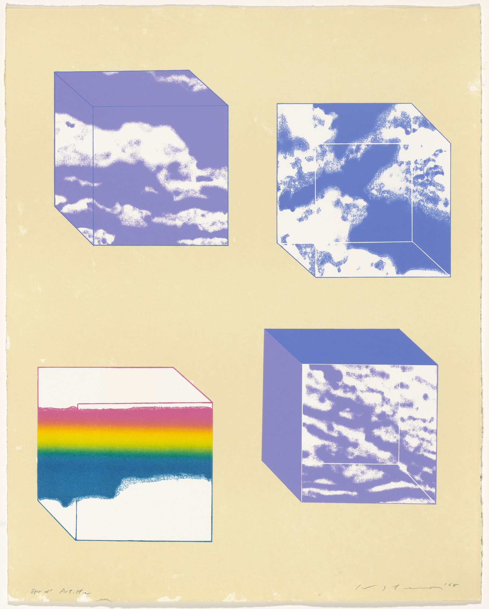 Ikeda Masuo (池田満寿夫). Quarter of a Day from Maggrite Sky and Other Skies