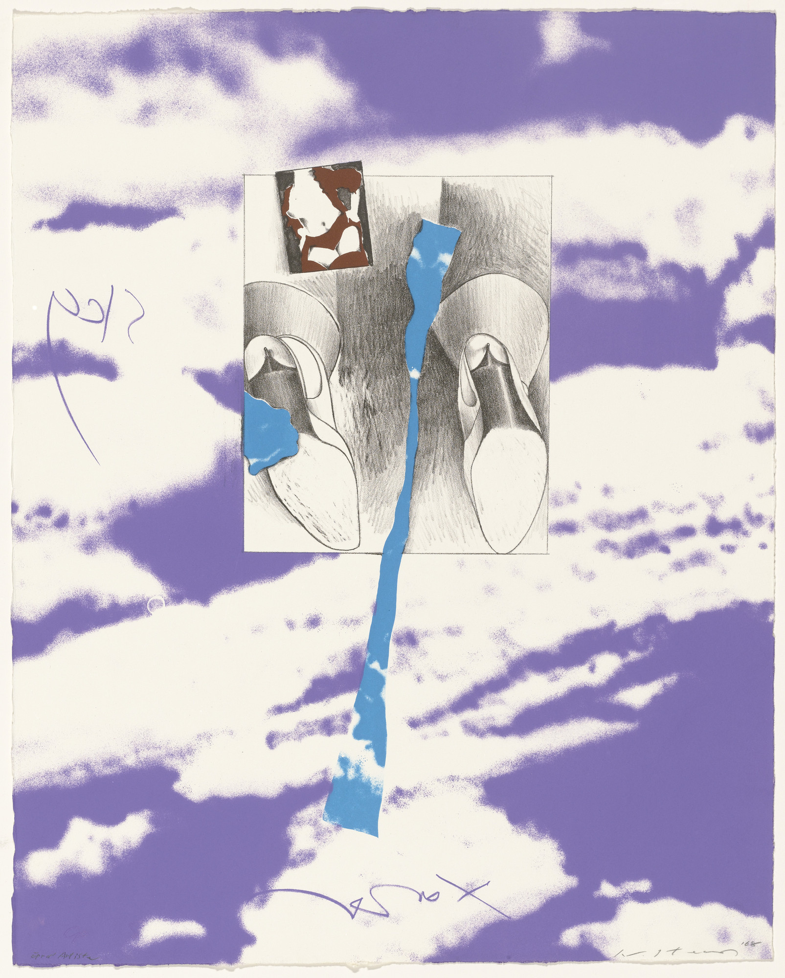 Ikeda Masuo (池田満寿夫). Sole of Shoes from Maggrite Sky and Other Skies