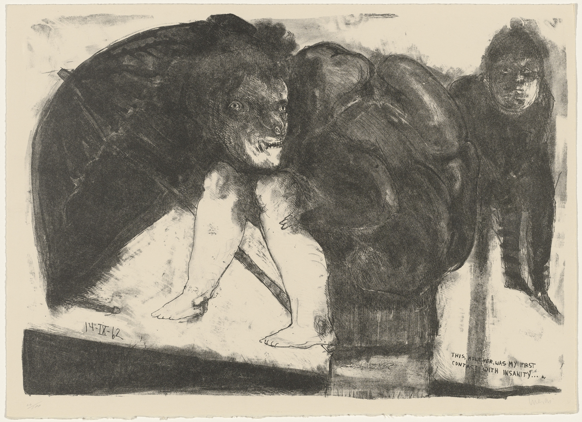 José Luis Cuevas. In-text plate (folio 9) from Recollections of Childhood