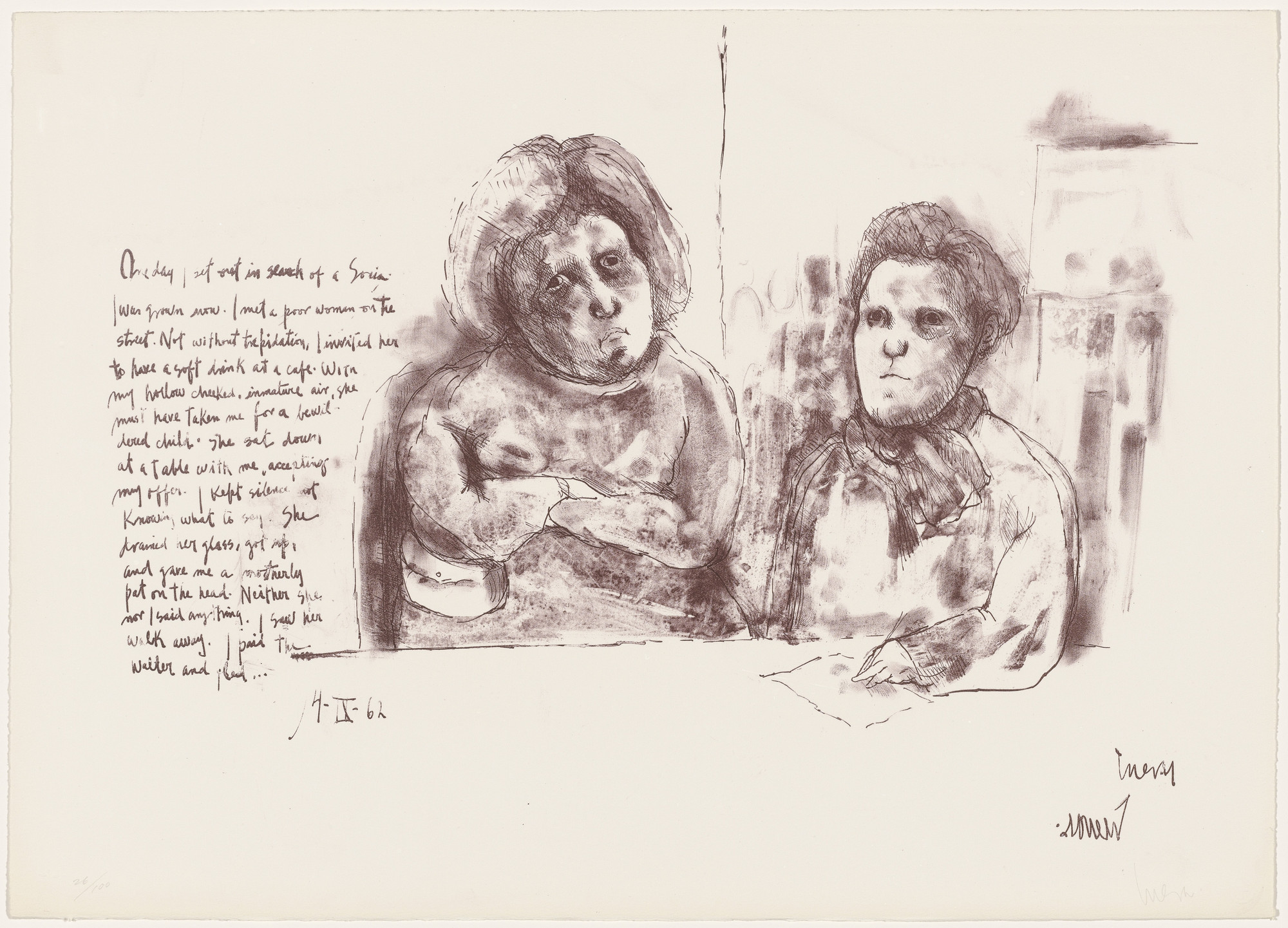 José Luis Cuevas. In-text plate (folio 11) from Recollections of Childhood