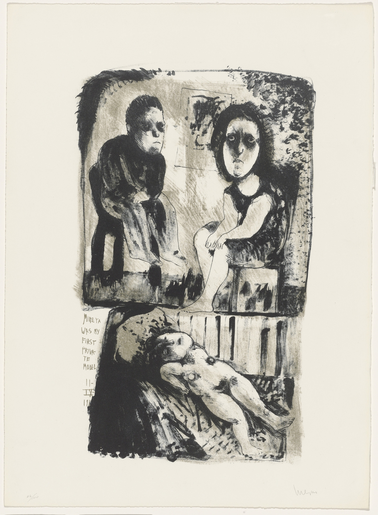 José Luis Cuevas. In-text plate (folio 12) from Recollections of Childhood