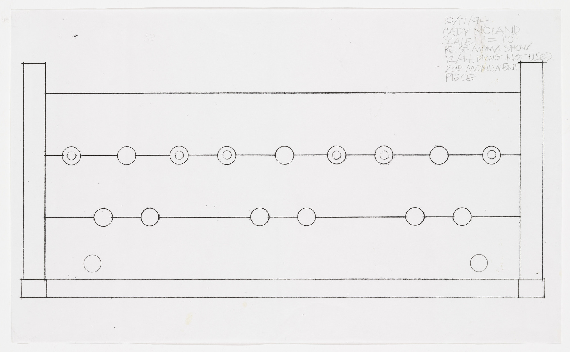 Cady Noland. Untitled from The Tower of Terror Studies. 1994