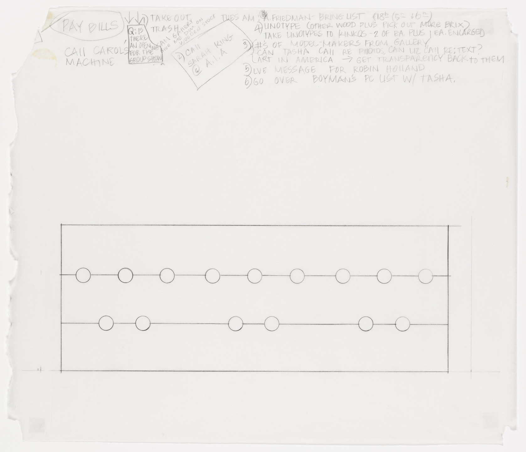 Cady Noland. Untitled from The Tower of Terror Studies. 1994