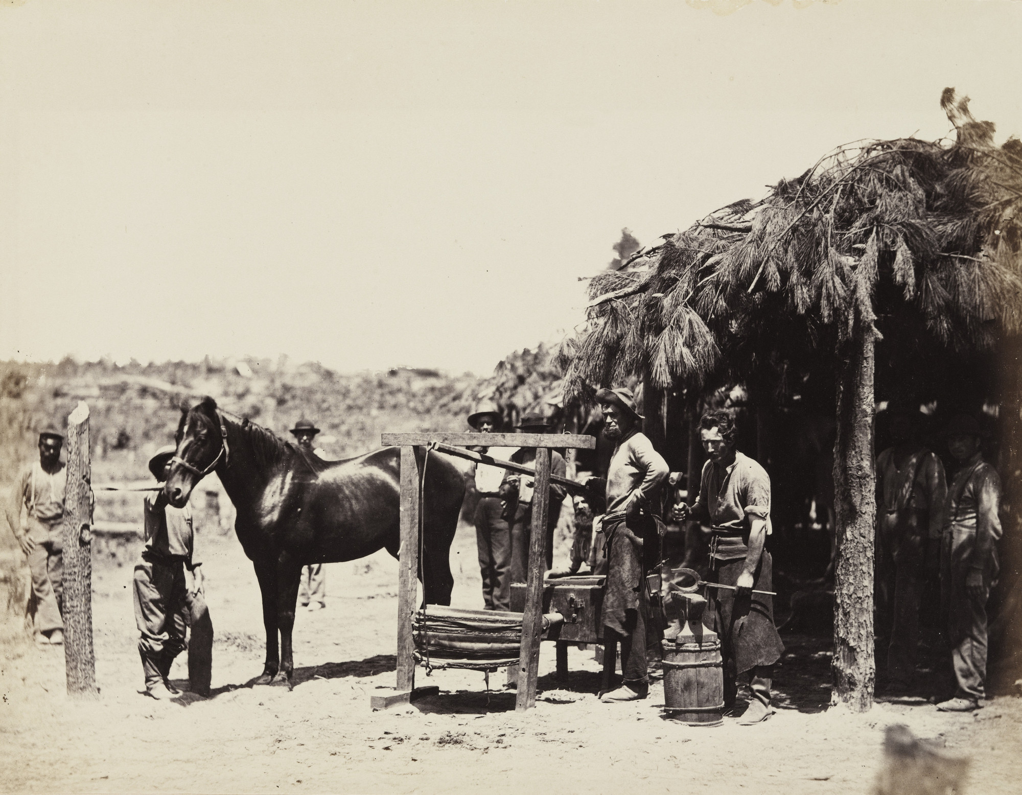 Alexander Gardner. Army Forge scene, in front of Petersburg