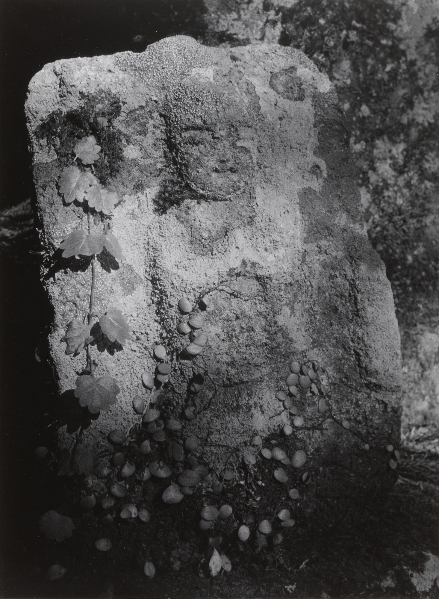 Ken Domon. Stone Image of Jizo in the Garden of the Baptistery, The Muro-ji