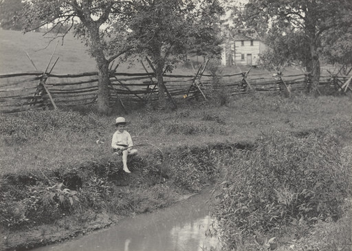 John Fishing on Bank of Stream