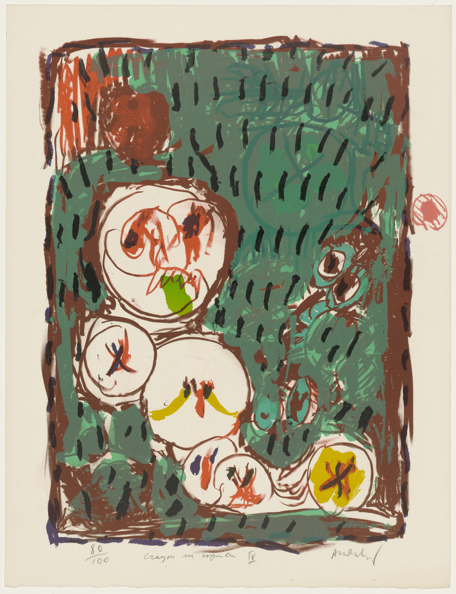 Pierre Alechinsky. In the Same Basket (Dans le même panier) from the portfolio Pencil on Shell (Crayon sur coquille)
