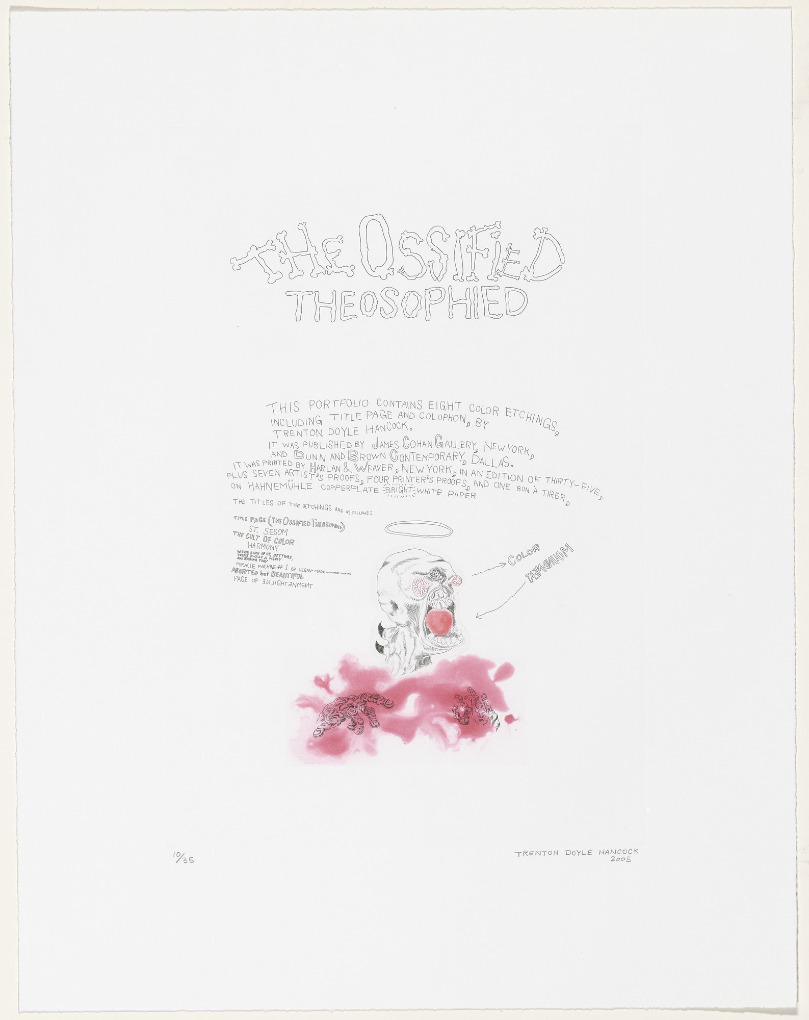 Trenton Doyle Hancock. Title Page ( The Ossified Theosophied ) from The Ossified Theosophied