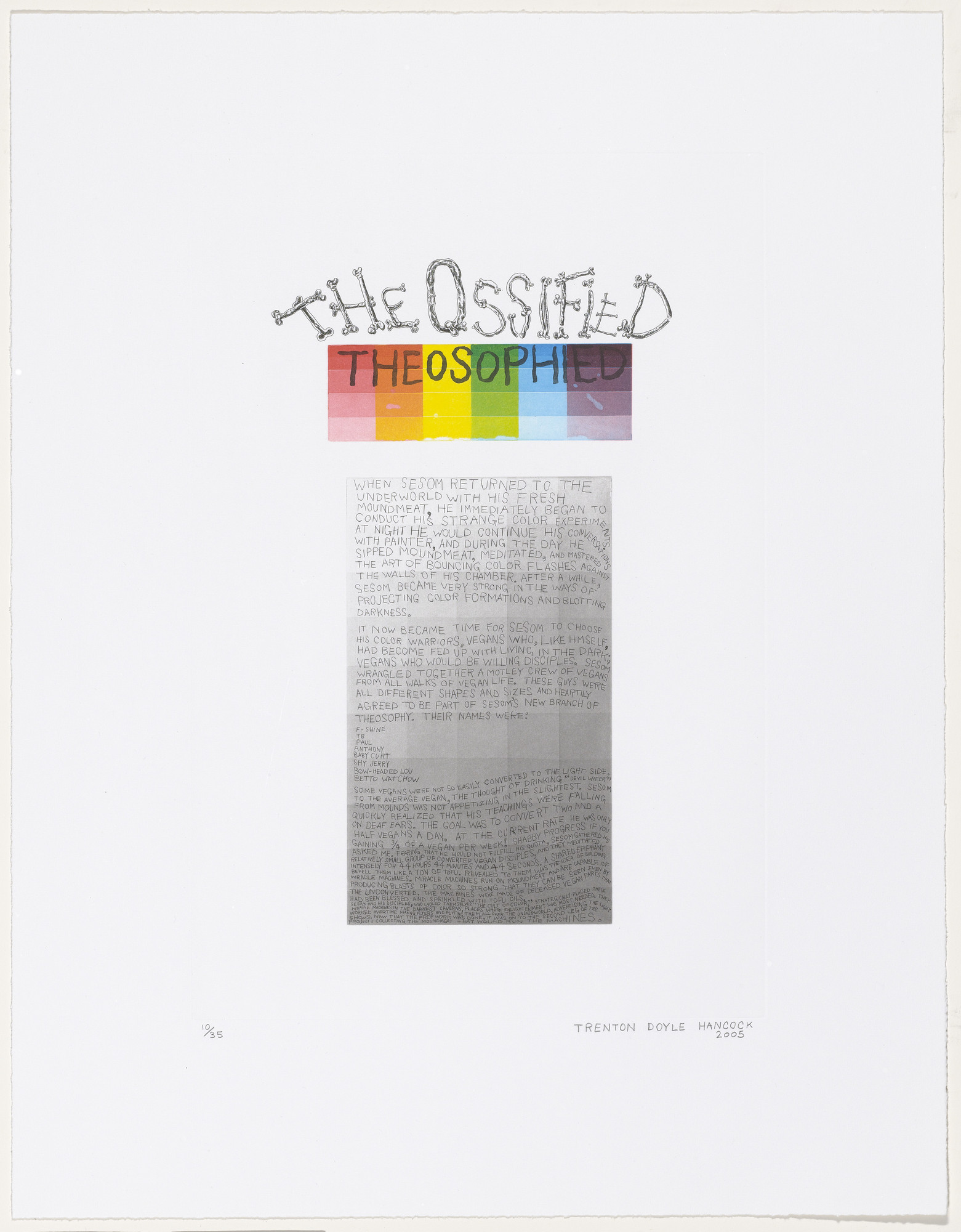 Trenton Doyle Hancock. Page of Enlightenment from The Ossified Theosophied