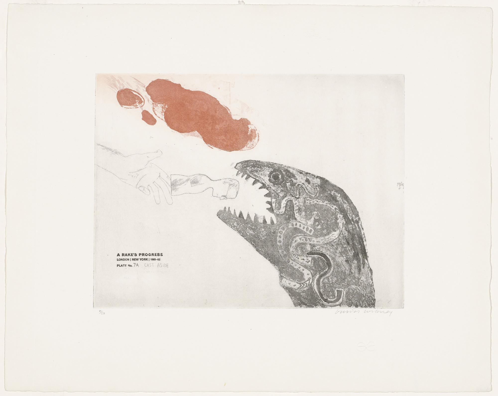 David Hockney. Cast Aside (plate 7a) from A Rake's Progress