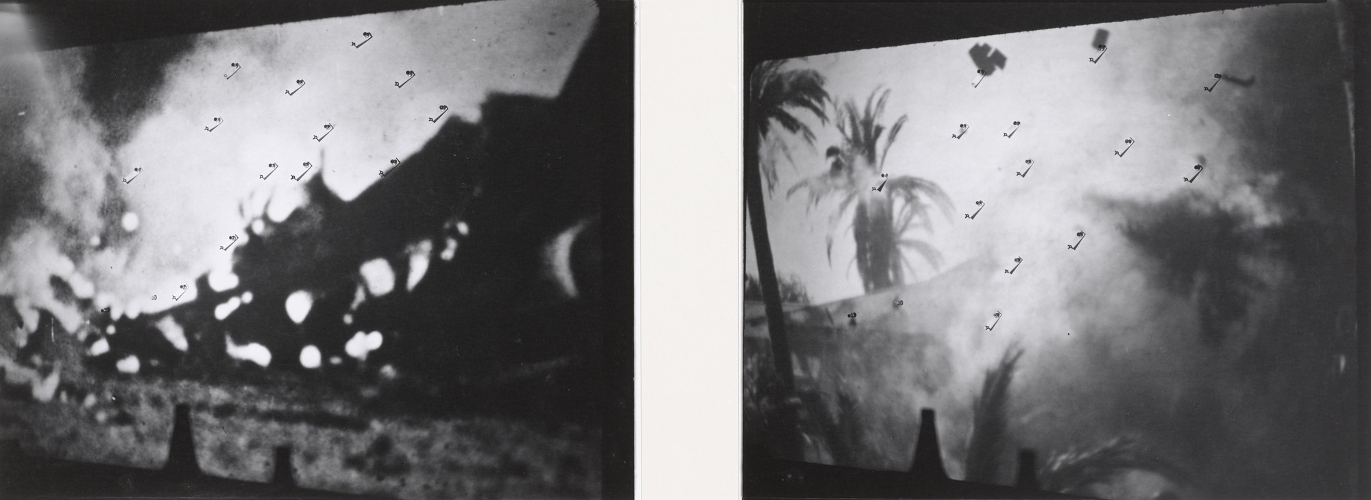 Robert Cumming. Two Studies of Wreckage and Explosion