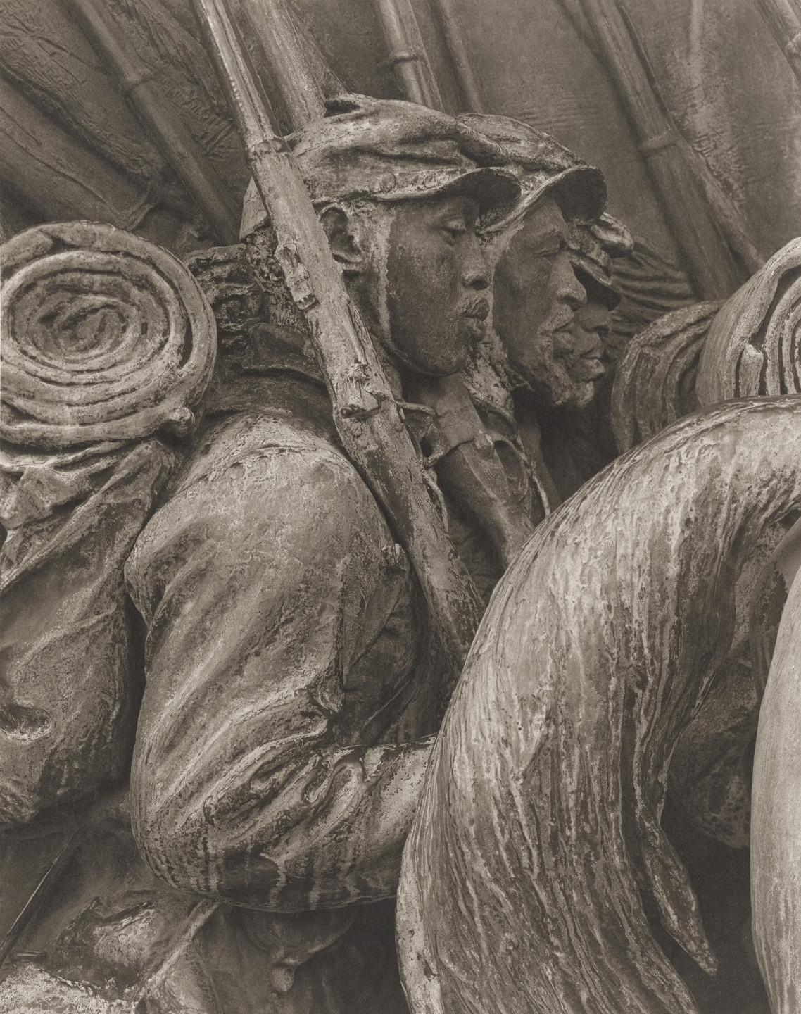 Richard Benson. Robert Gould Shaw Memorial by Augustus Sain Gaudens, No. 6. c. 1973