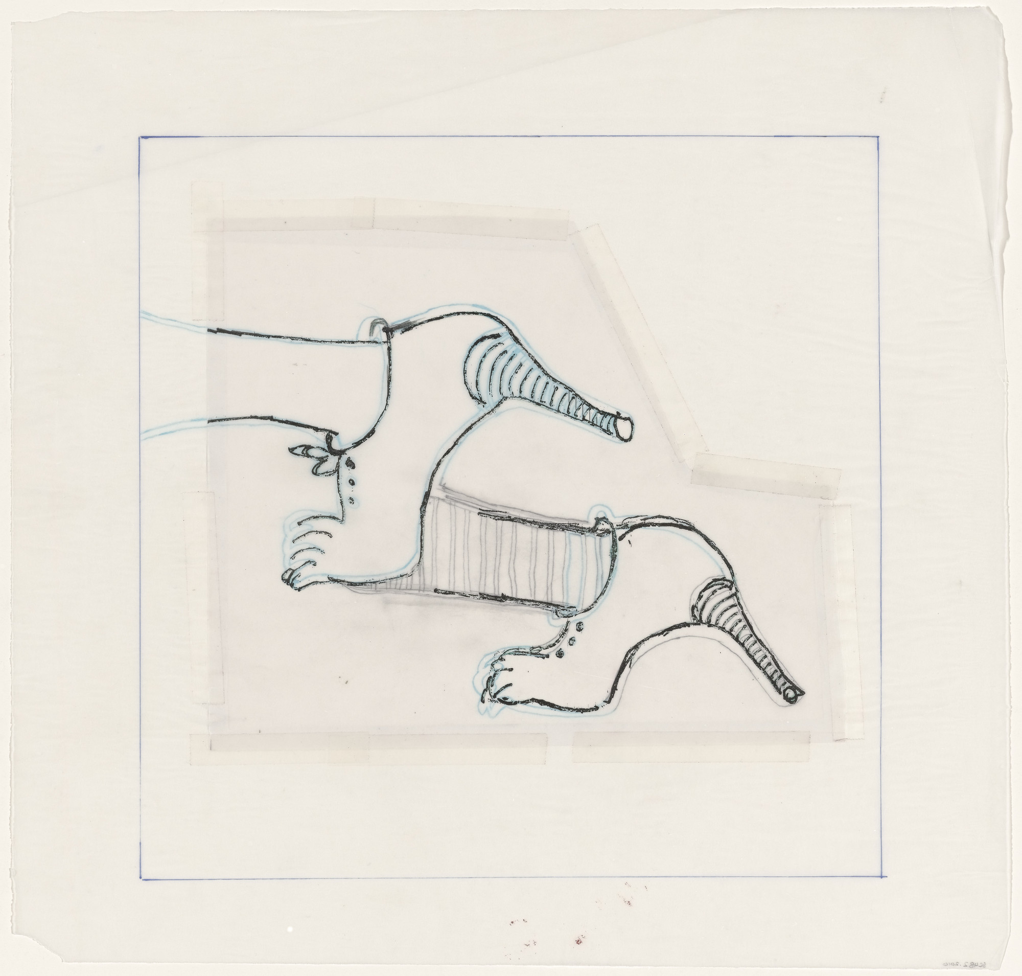 Louise Bourgeois. Untitled (Study for Untitled, plate 4 of 5, from the illustrated book, and plate 4 of 7, from the portfolio, Metamorfosis)