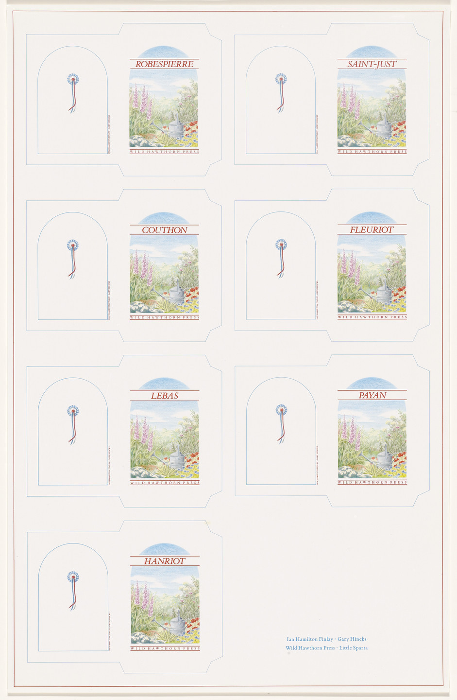 Ian Hamilton Finlay, Gary Hincks. 7 Seed Packets. 1986